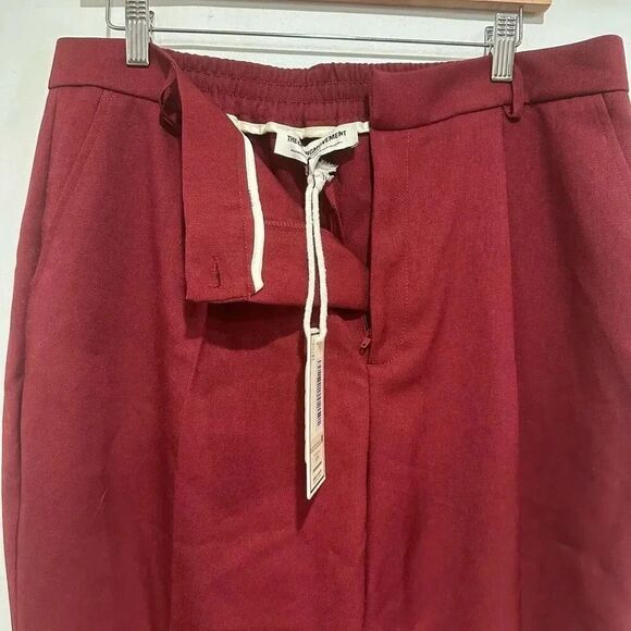 NWT The Giving Movement High Rise Wide Leg Burgundy Size 3XL Dress Pants Recycle - Picture 2 of 5